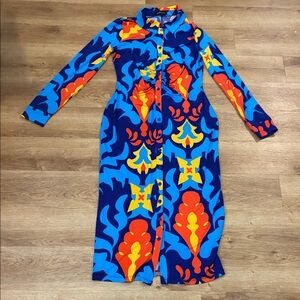 Colorful Long Sleeve Patterned‎ Dress NWOT